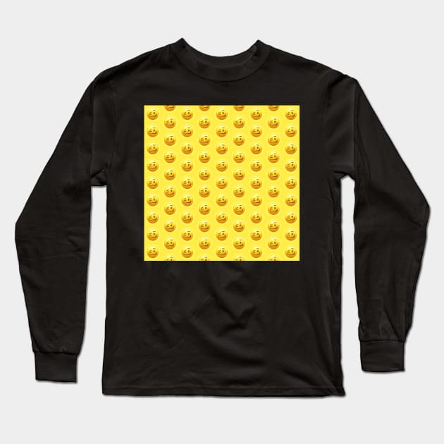 Drunk Face Emoji Pattern | Pop Art Long Sleeve T-Shirt by williamcuccio